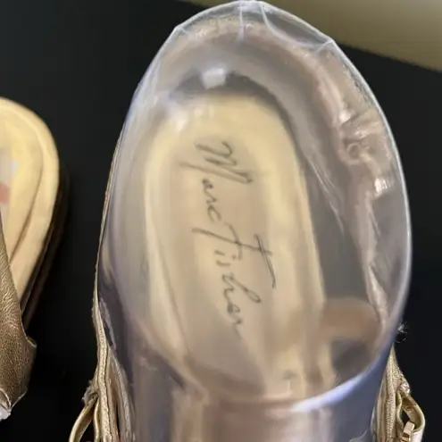 Marc Fisher  Gold Sandals with Jewel Thong