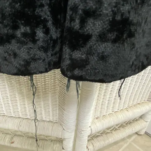 Vintage 80s Black Crushed Velvet Swing Coat Grunge Art Student NYC Drama AS IS Size L