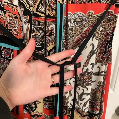 Ny Collection NWOT women’s maxi colorful patterned jeweled belt dress petite M