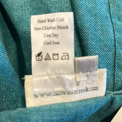 Coldwater Creek Turquoise Linen Blend Sunset Crossdye Jacket & Tank Set NWT Sz L