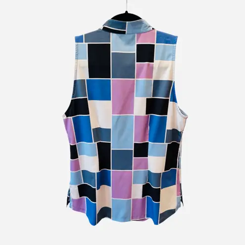 NWT Amy Sport Color Block Sleeveless Quarter Zip Top Shirt M Multiple Size M