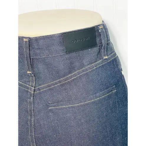 Goldsign The Curved Dark Wash Crop High Waisted Rise Tapered Jeans Serra Size 24 Blue