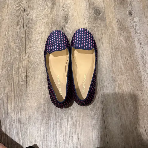 Arturo Chiang Beatrixx Polka Dot Satin Flats Size US 7 EU 37