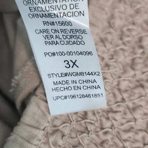 Democracy Light Brown High-Rise Linen Pull-On Shorts NWT Size 3X