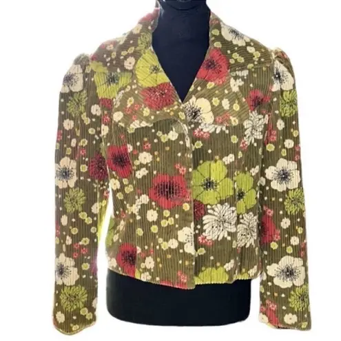 Metro style Floral Jacket (Size Medium) Green