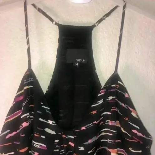 Greylin  racerback black cami tank with adjustable straps sz M