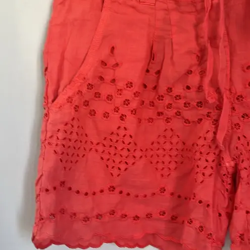 Beulah Pink High Waist Shorts with Eyelet Design. size Medium