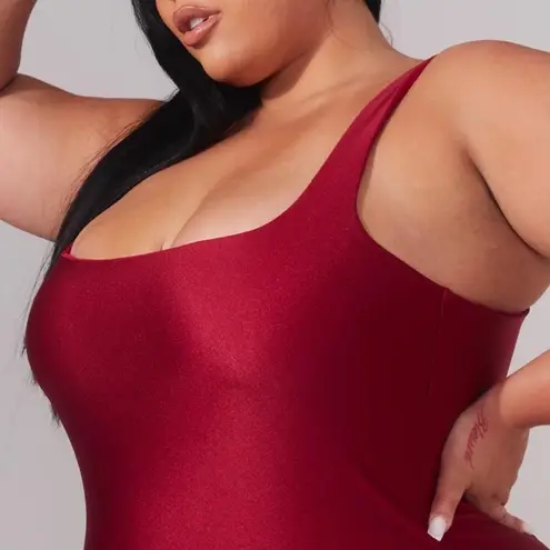 Klassy Network Red Lux Square Neck Brami Maxi Dress