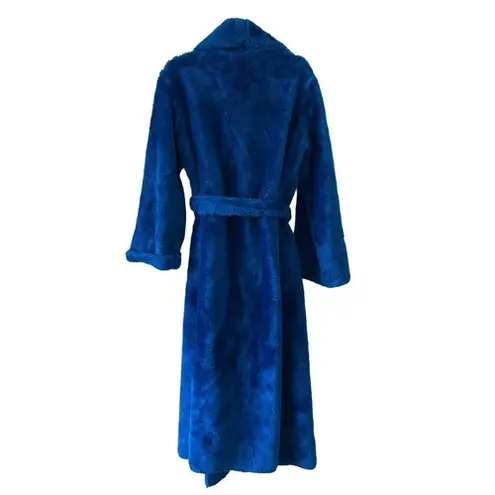 70s VTG Montgomery Ward Electric Blue Plush Shag Robe Cozy Retro Unisex Size undefined
