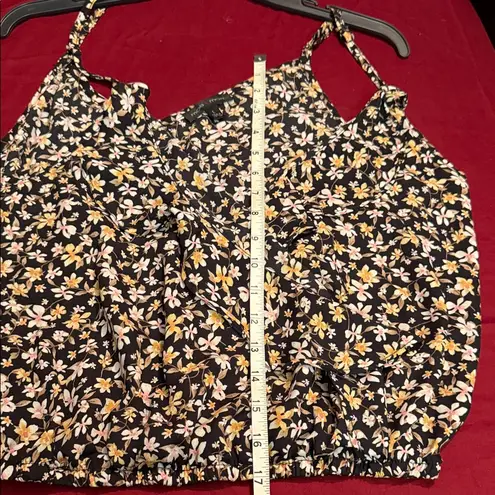Moa Moa  Black Floral Camisole