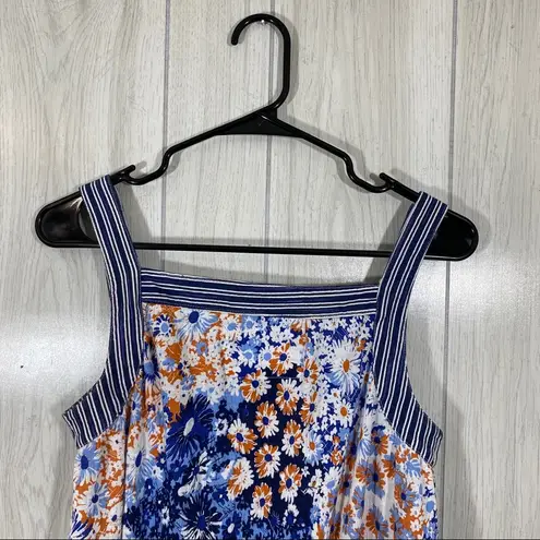 Anthropologie  Maeve Caryn Square Neck Tank Top Striped Floral size XS