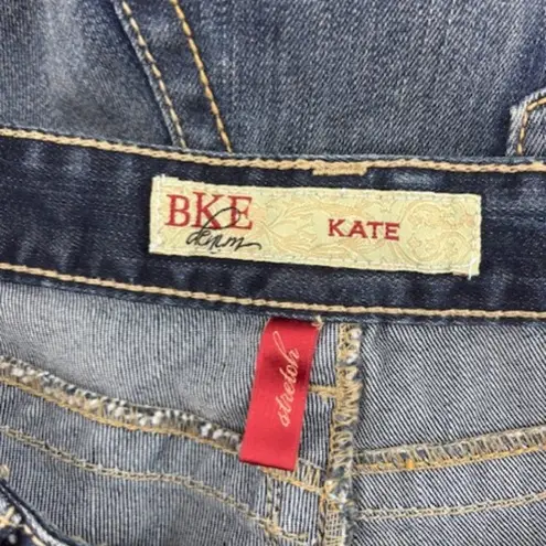 BKE Buckle Denim Jeans Kate Stretch Bootcut Whiskers 32x35.5 Medium Dark Wash