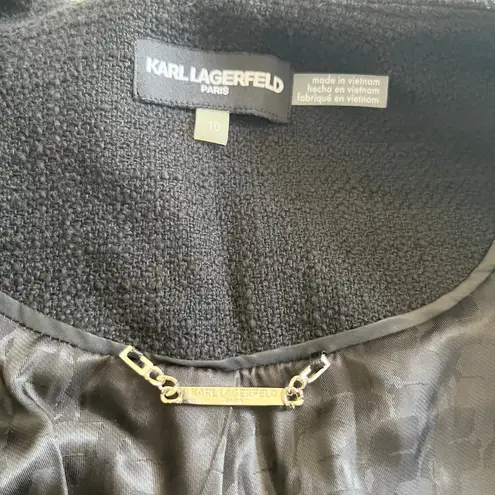 Karl Lagerfeld Paris Women's Cropped Bell Sleeve Textured Jacket size 10