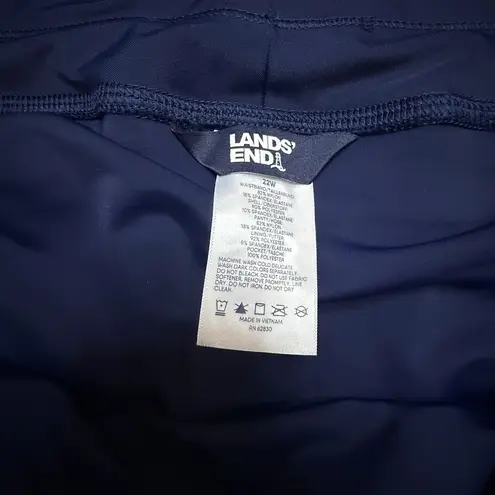 Lands End Women's Swim Shorts with Inner swimsuit Size 22W Navy Blue Pockets