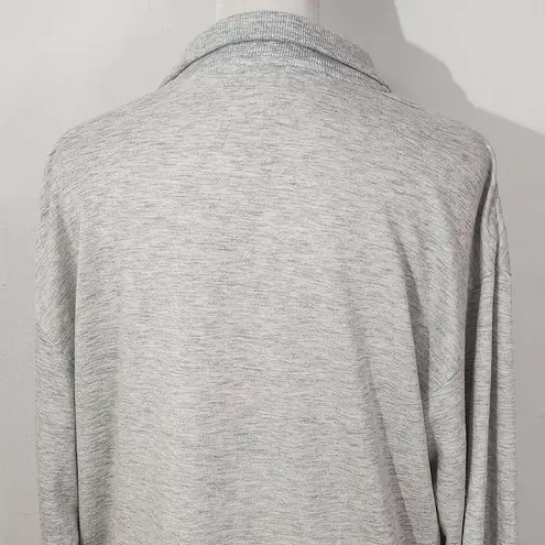 Three Dots Gray Pullover Sweatshirt Small Gray Sweatshirt Quarter-zip Pullover