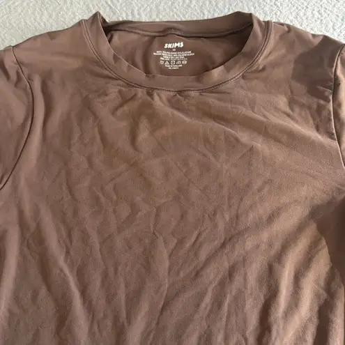 SKIMS Fits Everybody crew Neck long sleeve Dress, Tan Color, $88