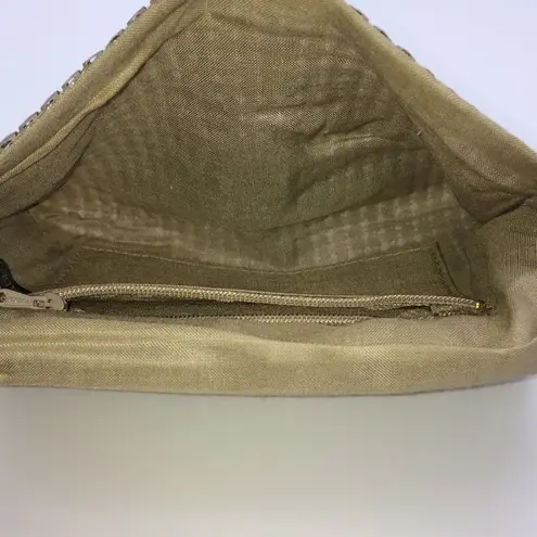 None Evening Wear Tan Metal Chainmail Convertible Clutch/Shoulder Bag NWT