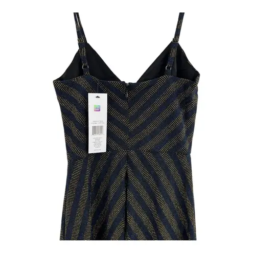 Dress the Population Trista Blue Gold Sparkle Dress New Size XS