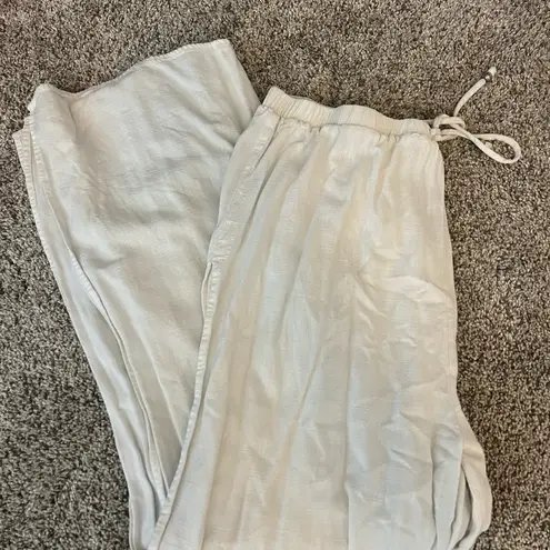 Lulu’s White Lightweight Flowy Cover Up Pants Size XL