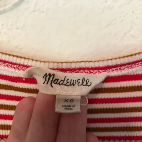 Madewell  Swingy Tee Dress in Stripe Stretchy Ribbed A-Line Striped XS