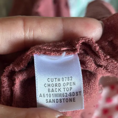 Koral Activewear Chord open back distressed tank top in sandstone size S small