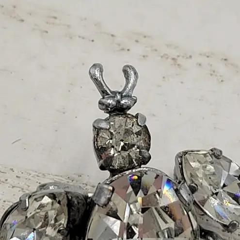 Vintage 1960 Austrian Crystal 3D Bug Brooch Silver Tone Insect Pin
