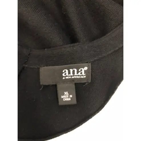 Anna Women XL Black & White Sweater Dress Scoop Neck Long Sleeve Mob Wife Casual