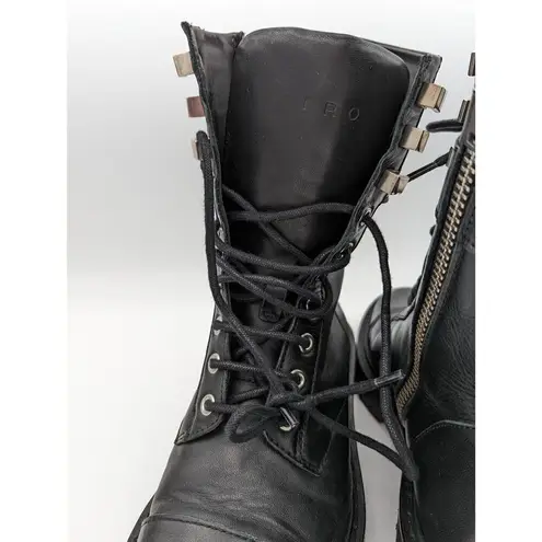 IRO Jaudie black leather combat boots size EU 38