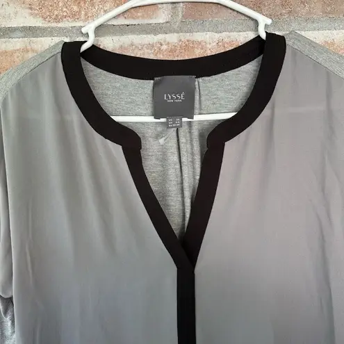 Lysse Contrast Millie Top Blouse Gray XS