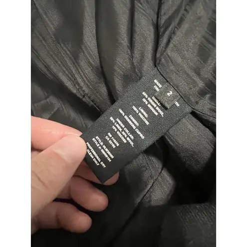 Helmut Lang Cropped grosgrain-trimmed wool wrap Size 2 Black Career Formal