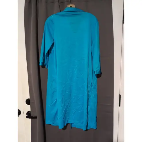 Vanity Fair Women's Small Turquoise Nightgown, Vintage Embroidered Nightwear - Image 2