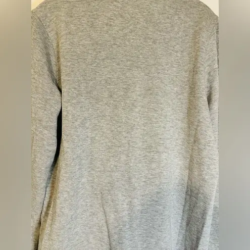 Orvis Sweatshirt Womens Large Gray Flip Cuff 1/4 Zip Pullover Preppy Lightweight