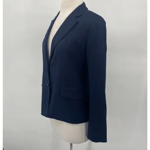 Vince  Linen Blend Blazer Single Breasted Button Down Pockets Navy Blue Womens 10