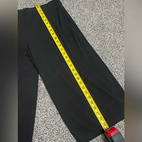 Susan Graver New Black and Blue Liquid Knit Pull On Wide Leg Crop Pants Set M