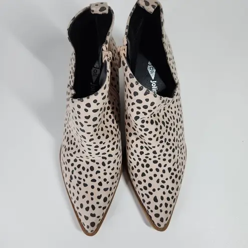 JoliMall Joli  Zip Cutout Ankle Booties Animal Print Spotted Pointed Toe Size 6 - Image 6