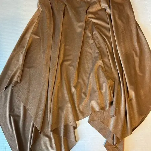 Sensational Collection faux suede Cowgirl skirt, tan, size Large