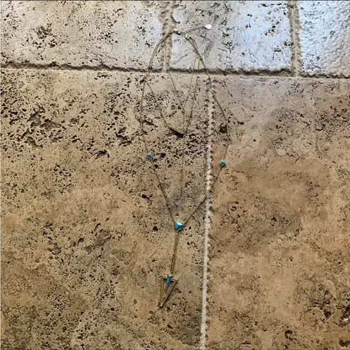 House of Harlow 1960 South Point Aztec Turqouise Layered Strand Necklace Gold