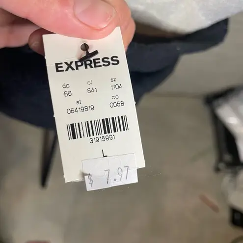 Cotton Express NWT Express Womens Black Eyelet Halter Open Back Tank Top Size Large