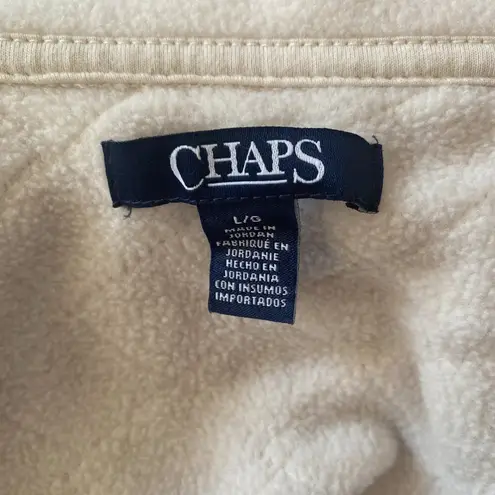 CHAPS women's large cream sleeveless collared zip up stretchy soft fleece vest