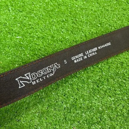 Nocona Western Women's Rhinestone Buckle Leather Brown Belt Size Small