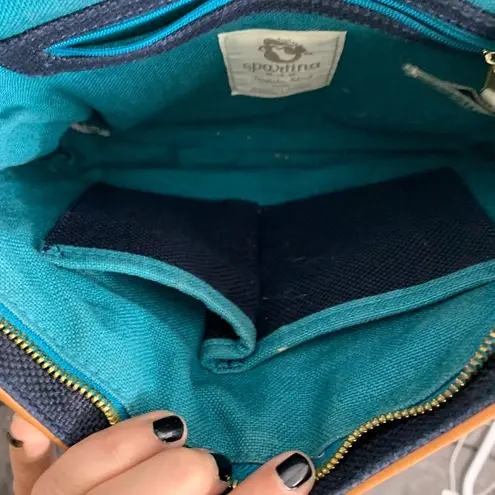 Spartina 449 Mareena hipster crossbody bag blue and gold