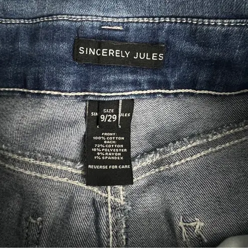 Sincerely Jules Women's Belted High Waisted Denim Shorts Sz 9/29 NWT Blue