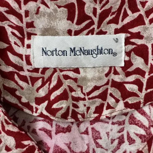 Norton Mcnaughton Vintage ‘90s Burgundy & Beige Floral Print V-Neck Maxi Dress