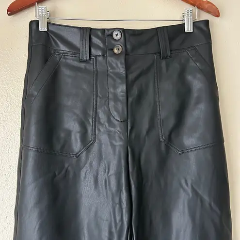 Maeve by Anthropologie Black Faux Leather High Waisted Pants US Size 8