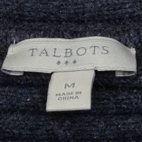 Talbots  Womens Gray Textured Knit Cardigan Short Sleeve Open Front Size M Staple - Image 5