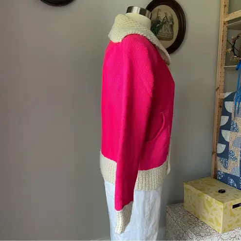 VINTAGE 1970s collared magenta sweater