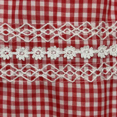 Henry Lee Dress Womens 6 Red White Gingham Plaid Sheath Preppy Picnic Casual