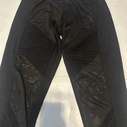 Black Athletic Leggings Sleek Alt Biker Grunge Medium Sexy Women’s