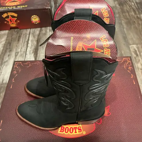 Los Altos Women’s Leather Black Cowboy Boots Size 6.5