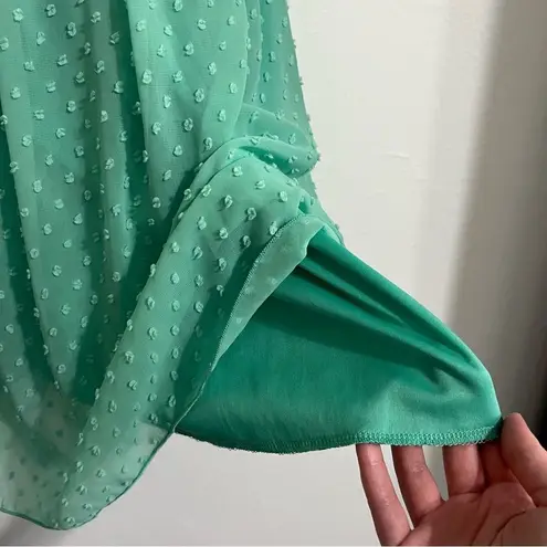 Tea N Rose mint green clip dot sleeveless coquette mini dress, size small